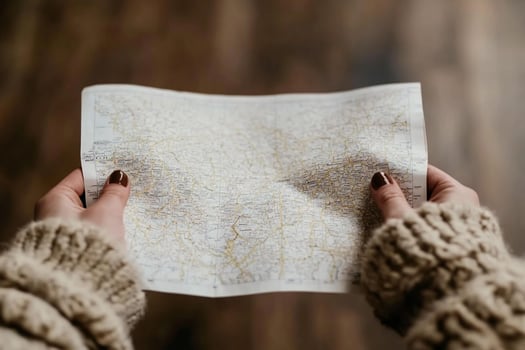 A person holding a map in their hands photo