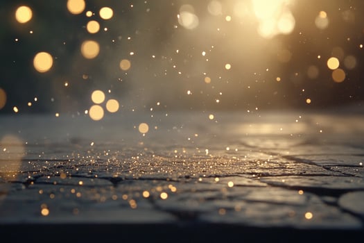 Golden light shining on a dark surface photo