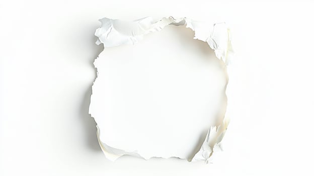 Realistic torn edge sticky note on white background for creative design projects photo