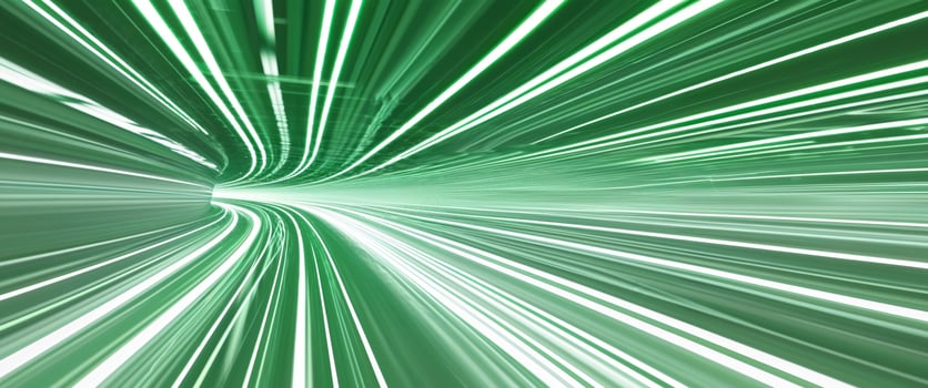 Futuristic speed motion with green rays of light abstract background photo