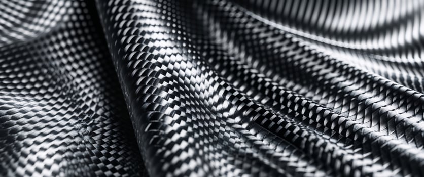 A close up of a black and white fabric photo