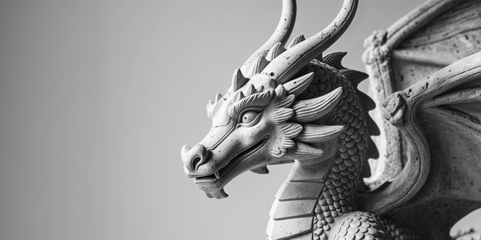 Stone Relief Sculpture of a Winged Dragon photo