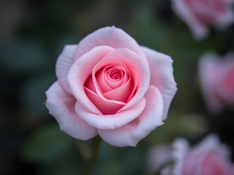 A pink rose is shown in this photo