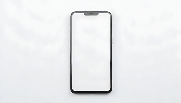Smartphone with a blank screen for your visual brand mockup on white background photo