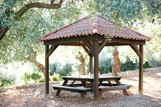 A wooden gazebo photo