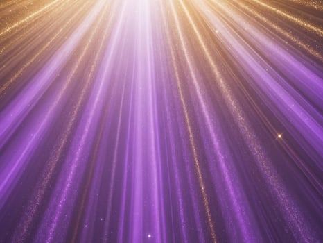 Magical Glittering Light Rays Background Purple Gold. photo