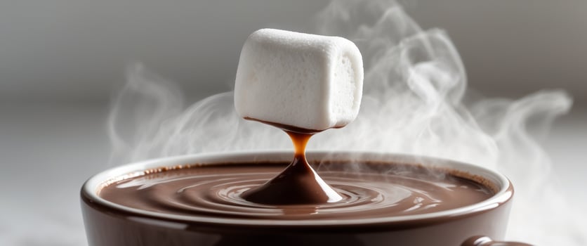 Hot chocolate with marshmallow on top photo