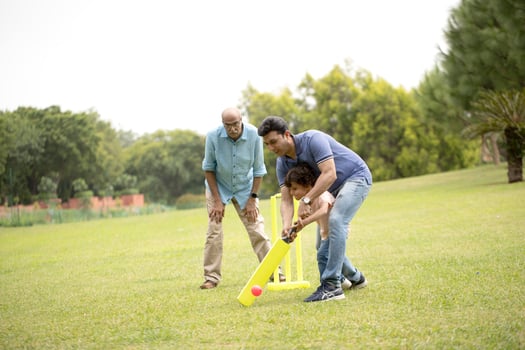 Dad With Son Enjoying Winning in the Park photo