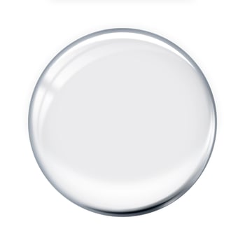 Glass circle transparent on white background. Sphere crystal bubble for product presentation. photo