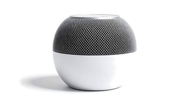 Wireless Smart Speaker on White Background for Minimalist Home Audio photo