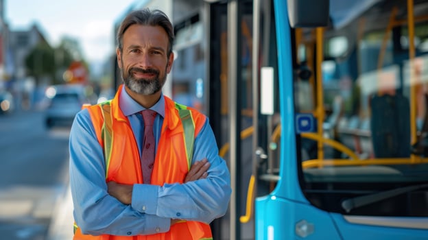 The transportation worker in uniform photo