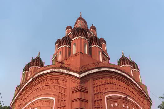 The spire of an ancient Hindu goddess Kali temple photo