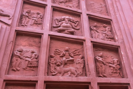 The red brick architecture is evident on the outer walls of this temple which the social system, culture and civilization of that time blossomed.Currently, the paintings are almost destroyed. photo