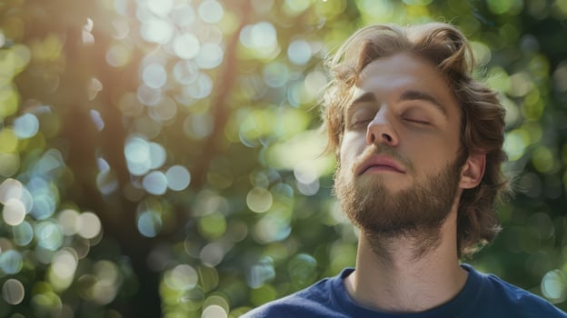 The man in deep meditation photo