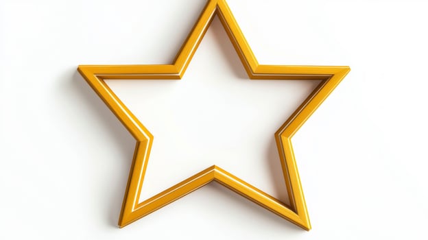 Realistic empty star shaped frame for creative design and decoration projects photo