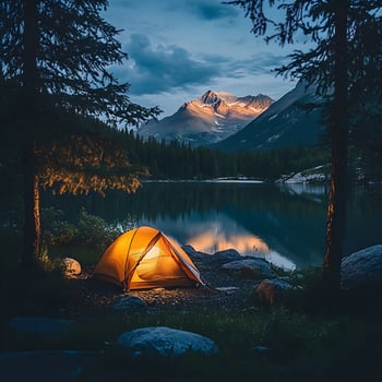 Camping in the mountains photo