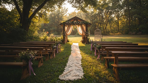 Rustic outdoor wedding ceremony venue photo