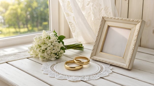 photo Frame on a wooden on White background .