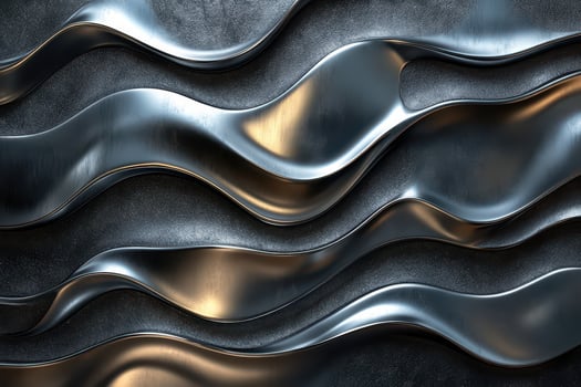 A metallic wave pattern on a black background photo