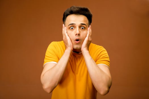 Indian model pics with a shocked or surprised expression. photo