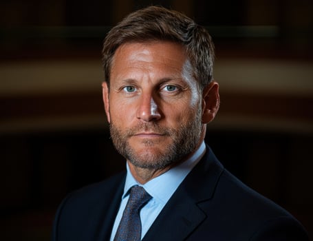 Portrait of a confident businessman in suit and tie photo