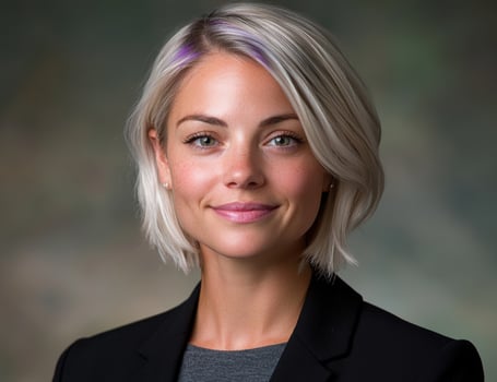 Professional woman with modern hairstyle in business attire photo