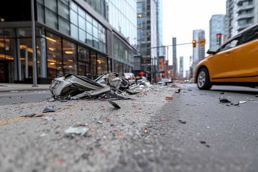 A car is sitting on the side of the road photo