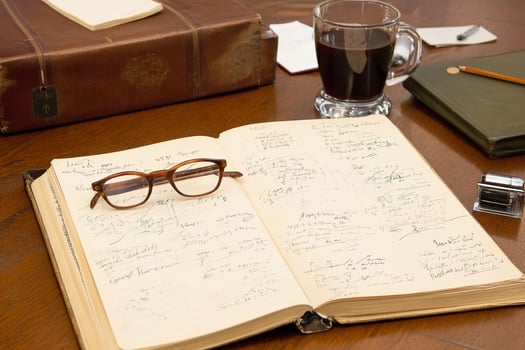 A book with writing on it photo