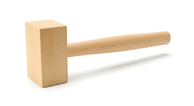 Wooden Mallet Tool Isolated on White Background for Carpentry Tasks photo