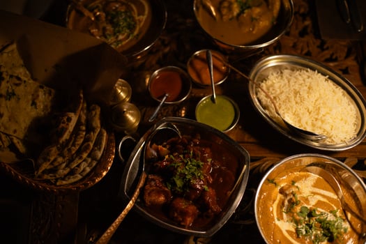 Indian dishes on the table photo