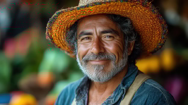A man with a hat on smiling photo