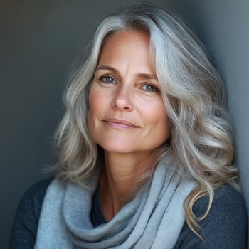 Confident woman at ease during perimenopause photo