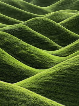 A green field with many hills and hills photo