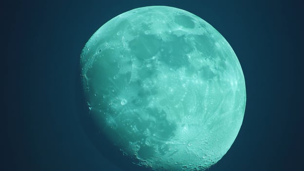 Lunar exploration concept with teal-toned moon texture for artistic design photo