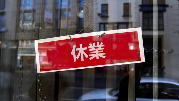closed sign in Cantonese Chinese photo