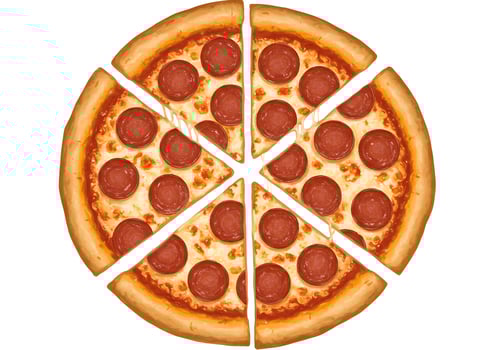 Delicious Pepperoni Pizza Slices, Top View photo