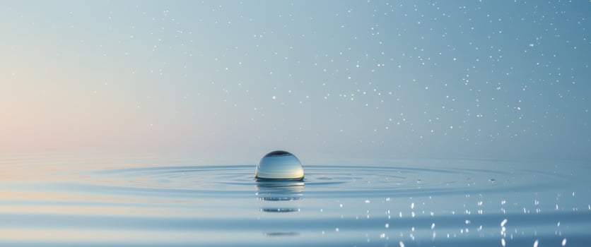 A drop of water in the water with stars in the sky photo