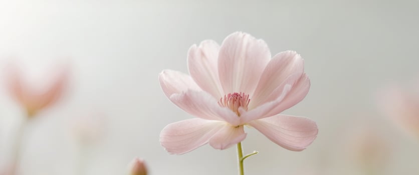 there is a pink flower with a blurry background photo
