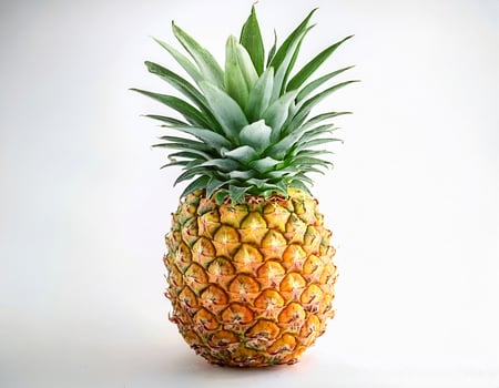 Ripe Pineapple Fruit Isolated on White Background Tropical Summer Delicious Healthy Food photo