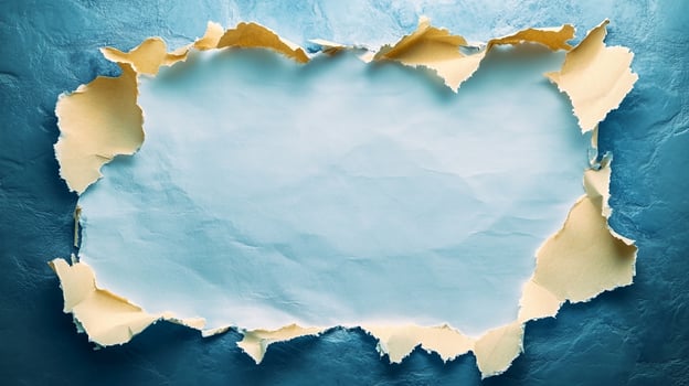 Creative Torn Paper Background with Blue Text Space photo