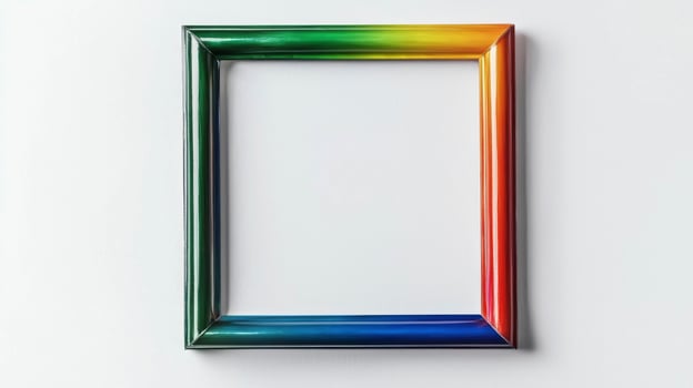 Colorful gradient spectrum frame on white background - art, creativity, design concept photo