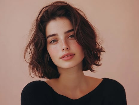 A woman with a short hair and a black sweater photo