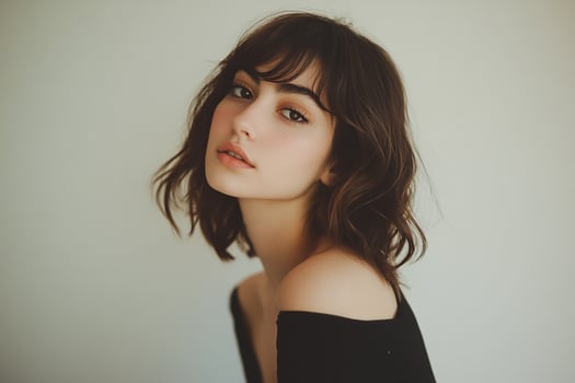A beautiful young woman with a black top photo