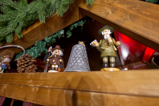 Festive Holiday Shelf with Nutcracker Figurines photo