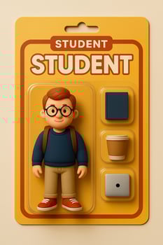 Student student figure in packaging photo