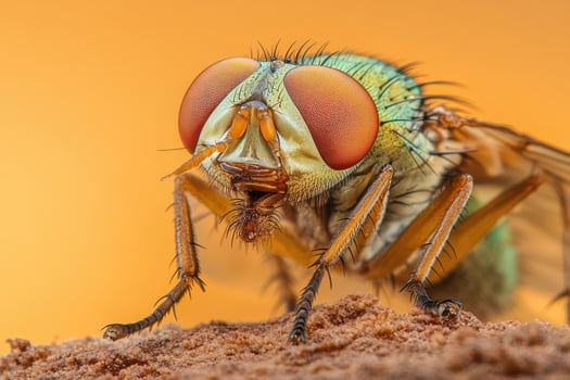 A fly with large eyes and a red nose photo