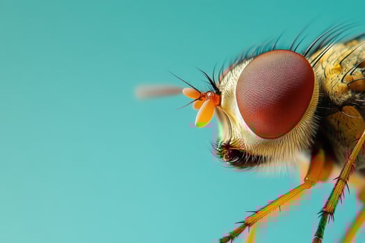Close up of a fly with red eyes photo