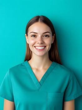 Portrait of a young smiling dental hygienist photo