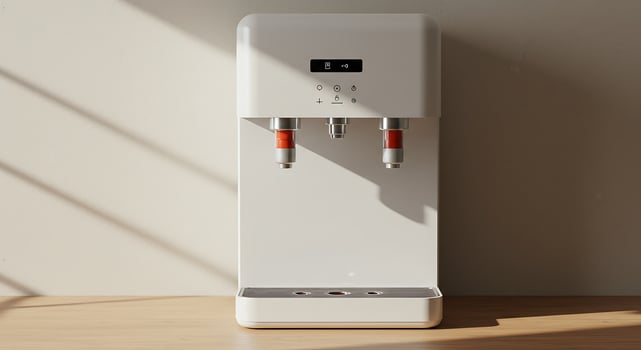 Modern White Water Dispenser with Filters, Kitchen Appliance photo