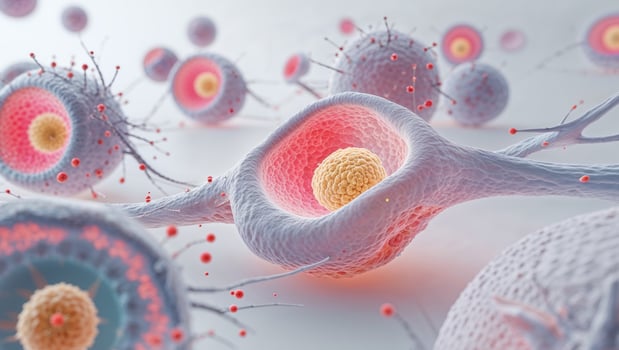 A group of cells with different types of cells photo